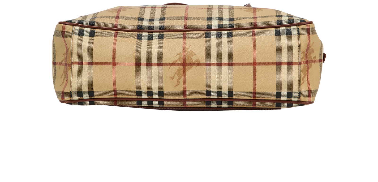 Haymarket Check Tote, &pound;350, Handbags, Brown, Canvas/Leather, Top view